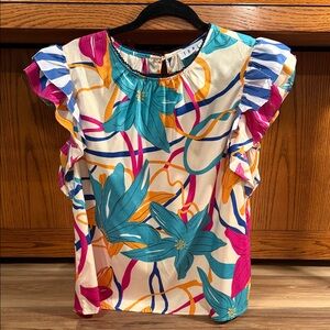 Colorful Floral Print Women's Top